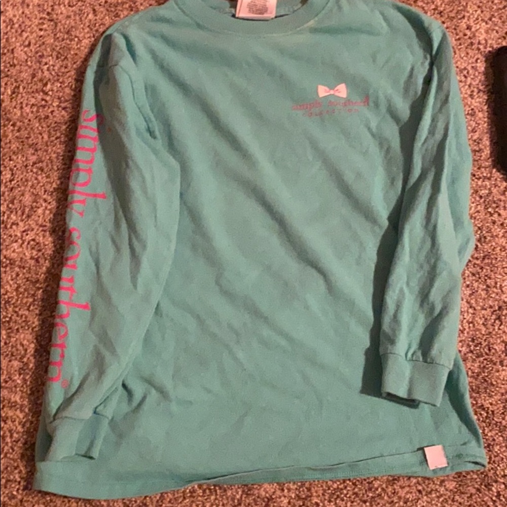 Sea Green Simply Southern, girls long sleeve tee!